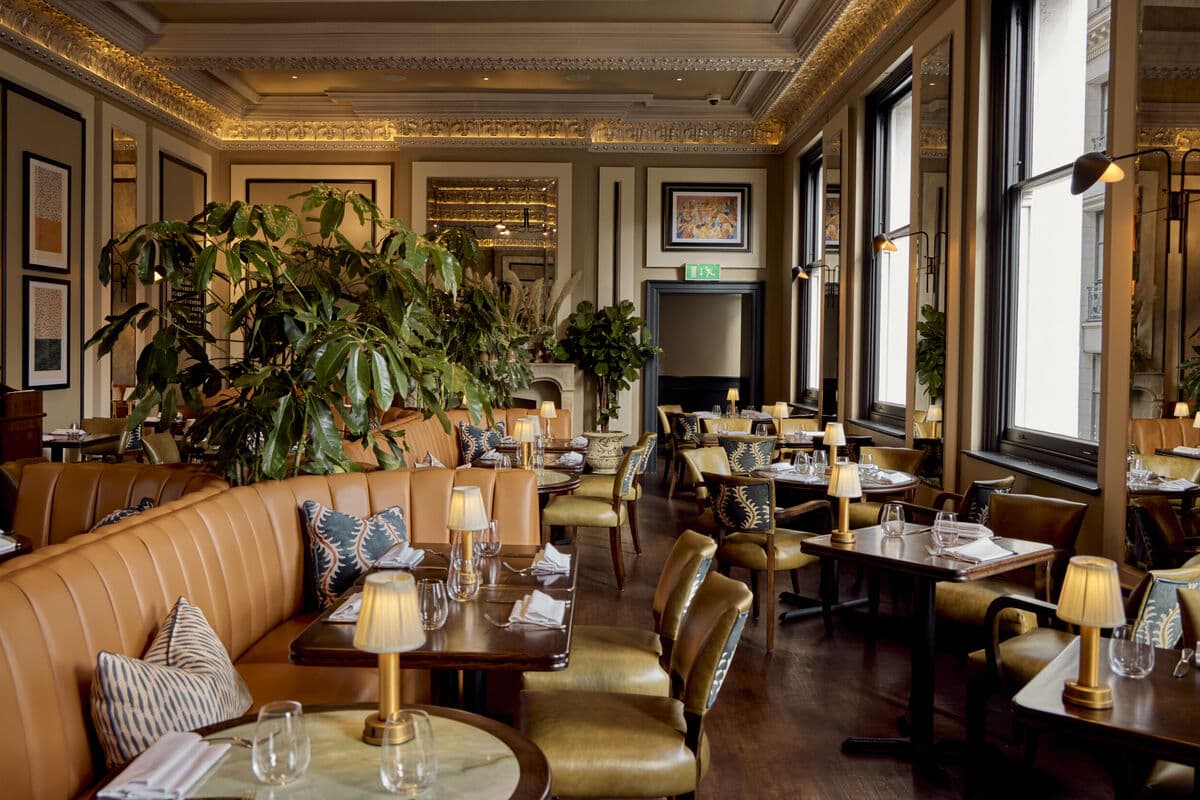 The dining room at Christopher's in Covent Garden