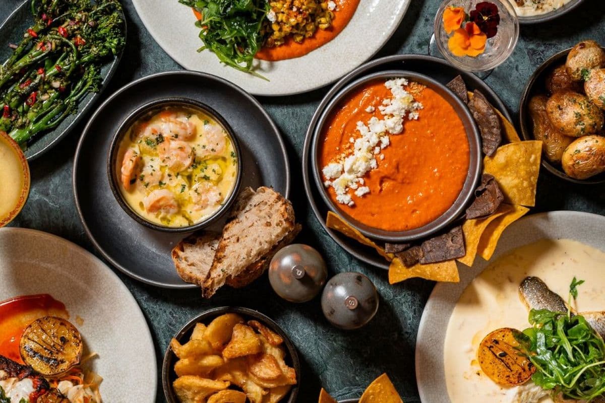A table of dishes and sides from Newcastle Restaurant Week