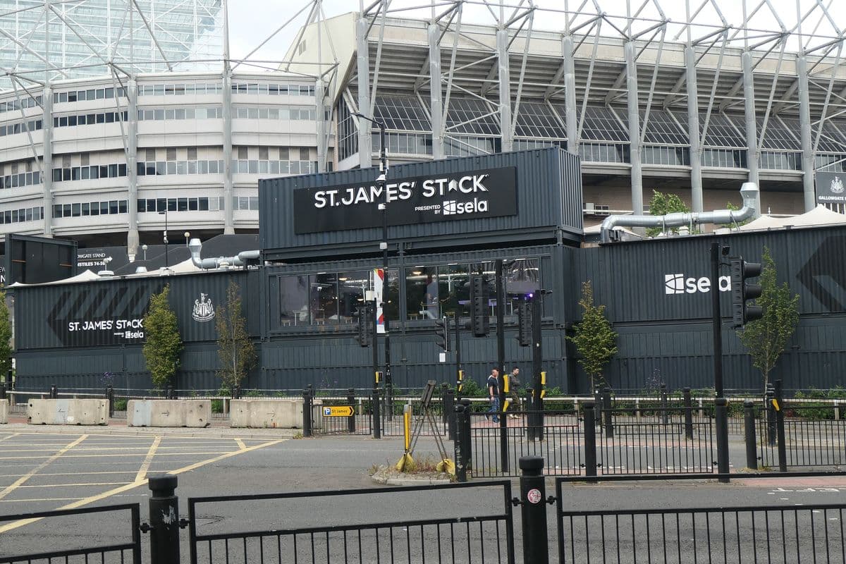 St James' STACK, a container food and drink venue beside St James' Park in Newcastle