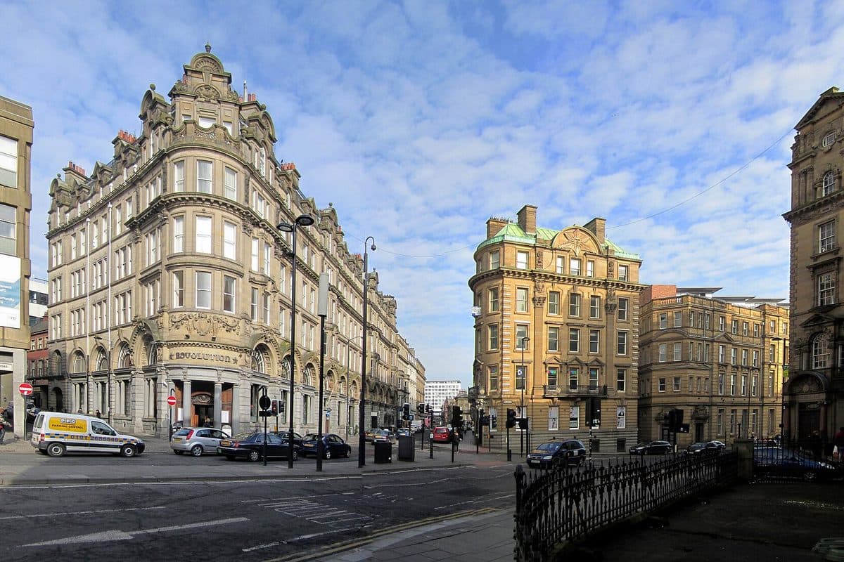The corner of Westgate Road and Collingwood Street in Newcastle city centre