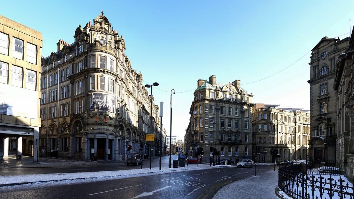 Westgate Road at the corner of Collingwood Street in Newcastle city centre