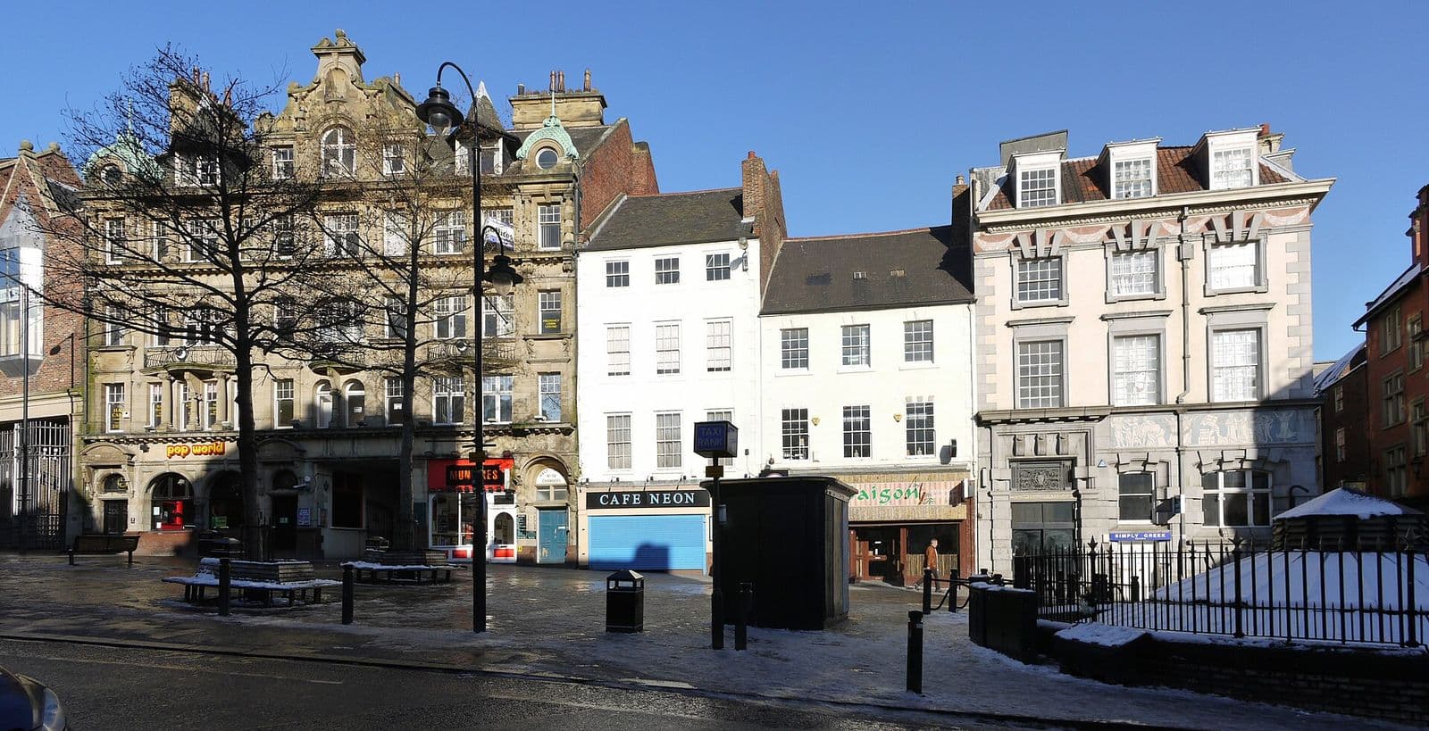 Bigg Market in Newcastle city centre on a sunny day