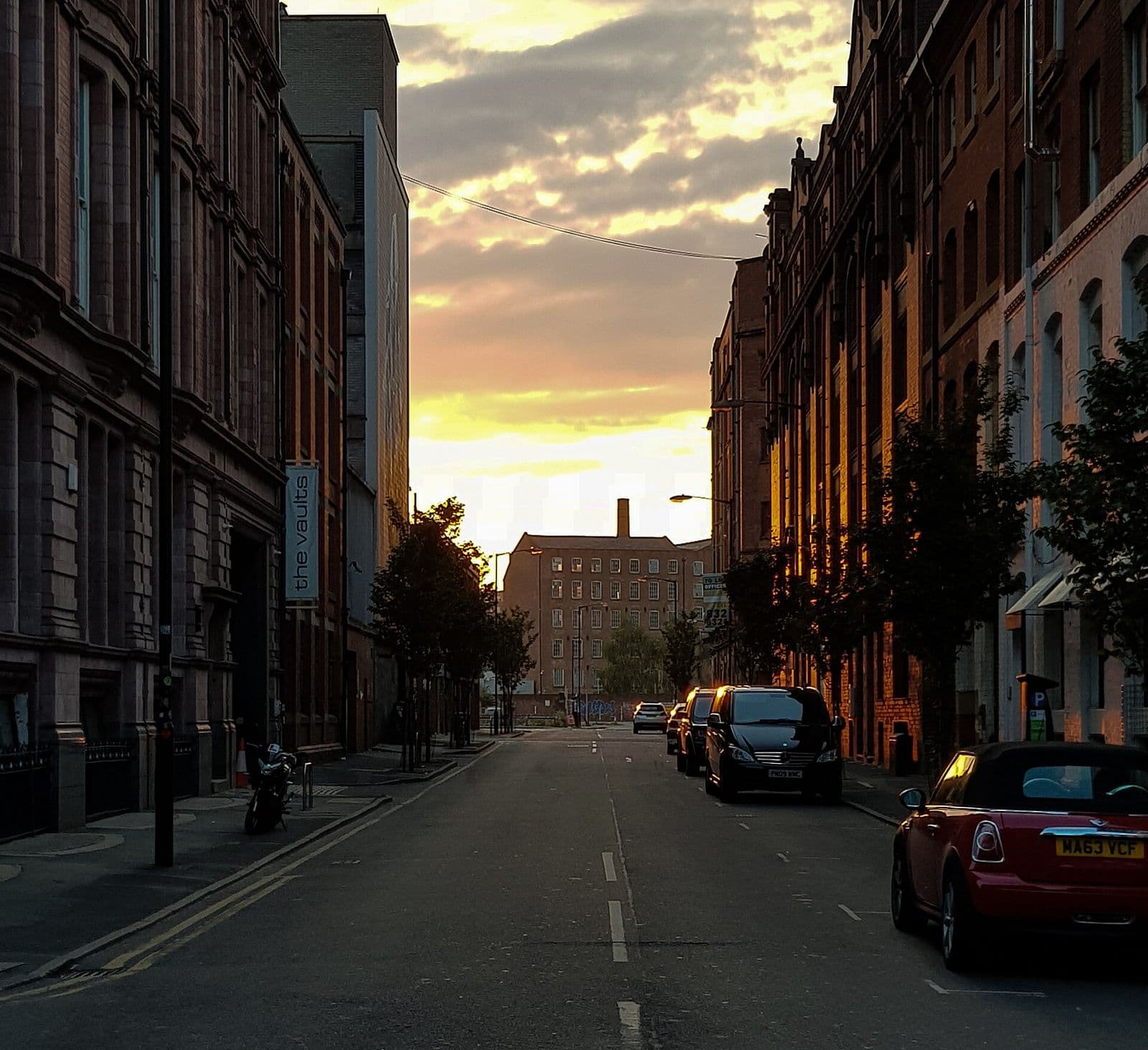 Tariff Street in Manchester's Northern Quarter at sunset