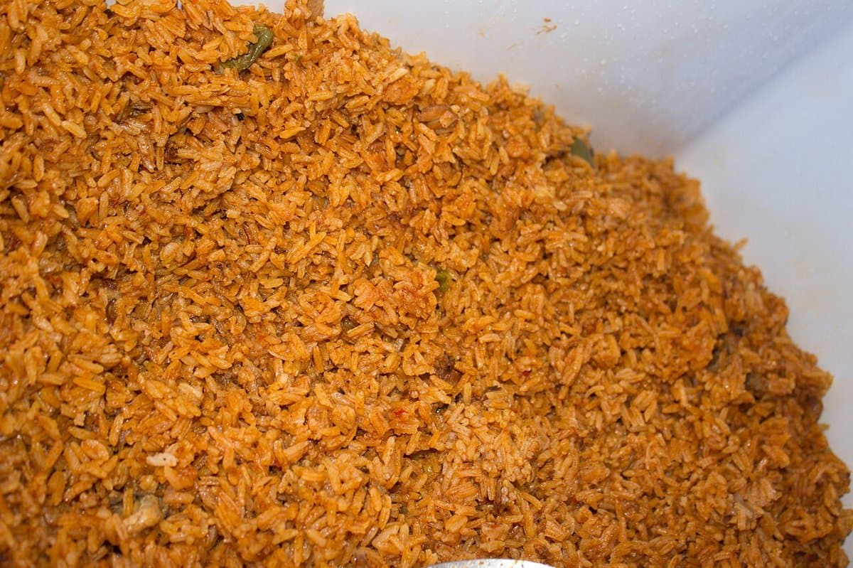 A plate of jollof rice