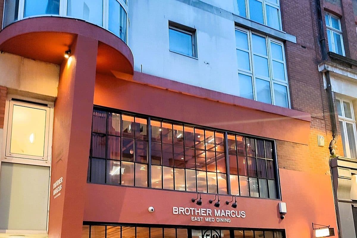 The orange-fronted Brother Marcus restaurant in Soho, London