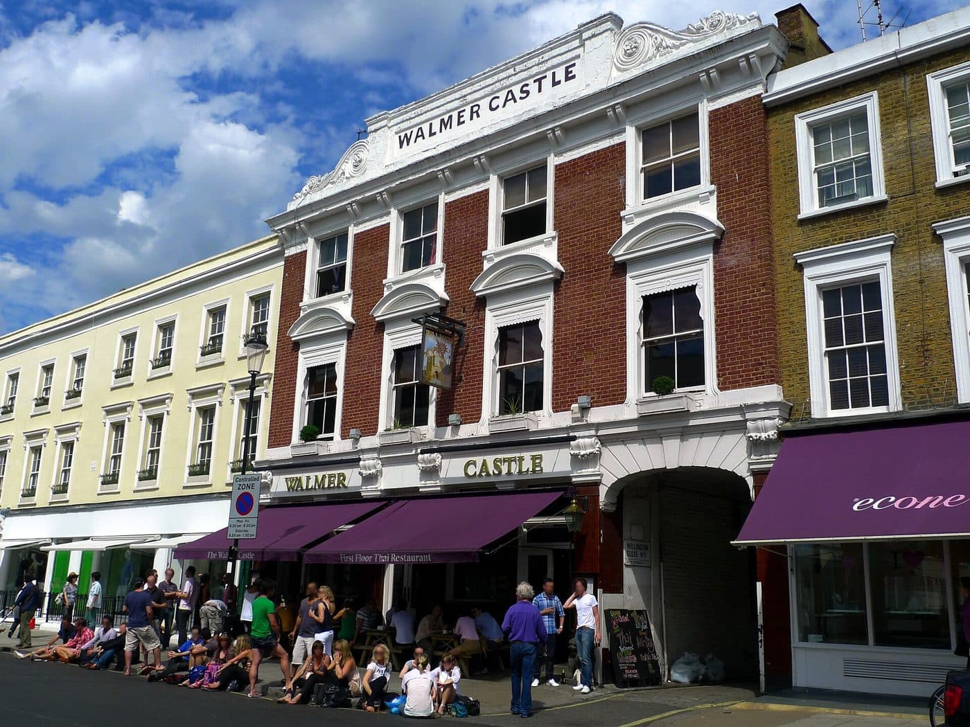 The Walmer Castle pub on a corner in Notting Hill, west London