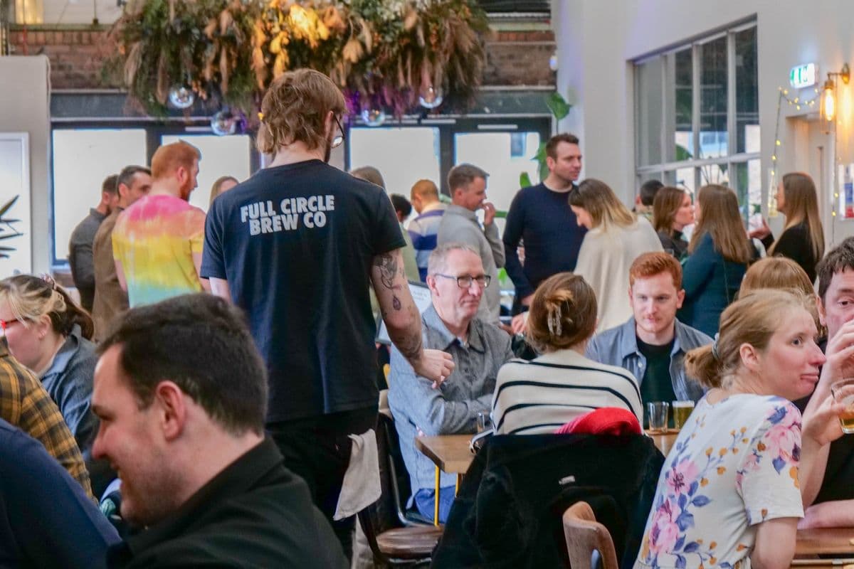 A busy evening in the Full Circle Brew Co taproom